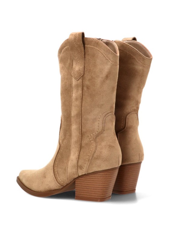 Botín campero en antelina beige de mujer ETIKA 110564
