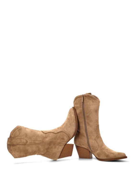 Botín campero en antelina beige de mujer ETIKA 110564