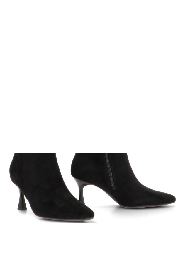 Bota con tacón alto de mujer ETIKA 42417 en antelina negra