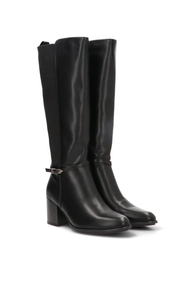 Bota de mujer ARMONY 30049 negra de material sintético, tacón medio