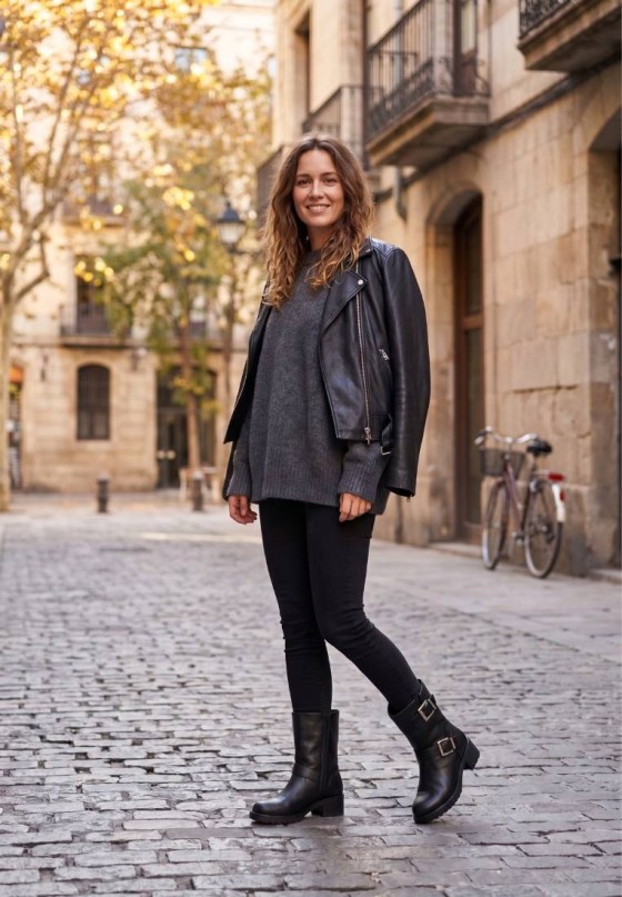 Botín de mujer ETIKA 11050 con doble hebilla y tacón medio