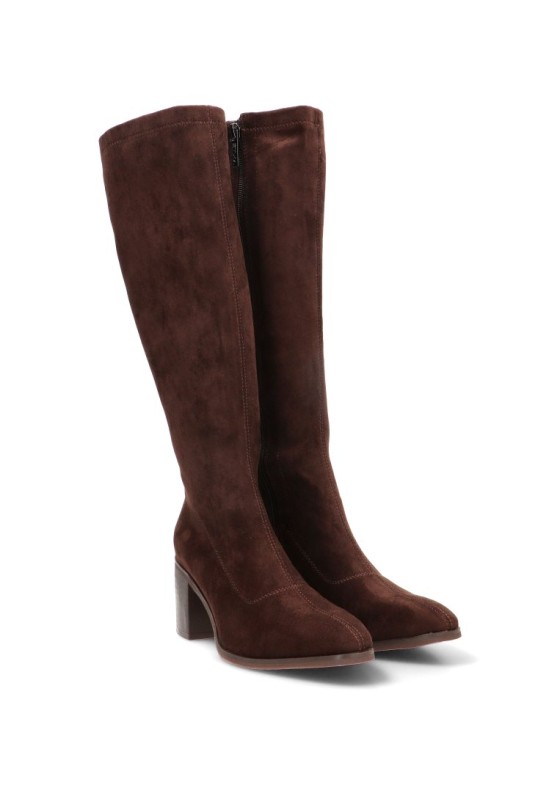 Bota con tacón medio de mujer ETIKA 30056 en antelina café