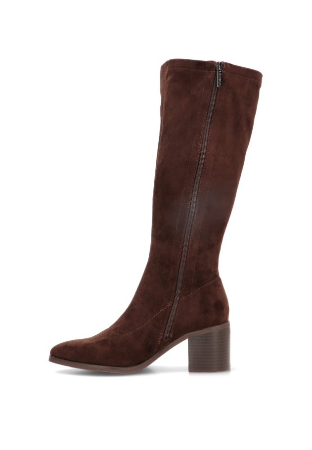 Bota con tacón medio de mujer ETIKA 30056 en antelina café
