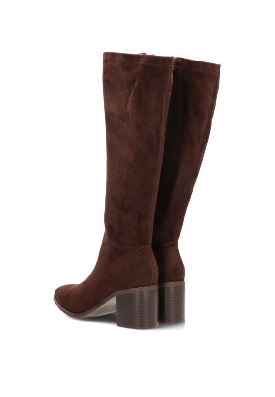 Bota con tacón medio de mujer ETIKA 30056 en antelina café