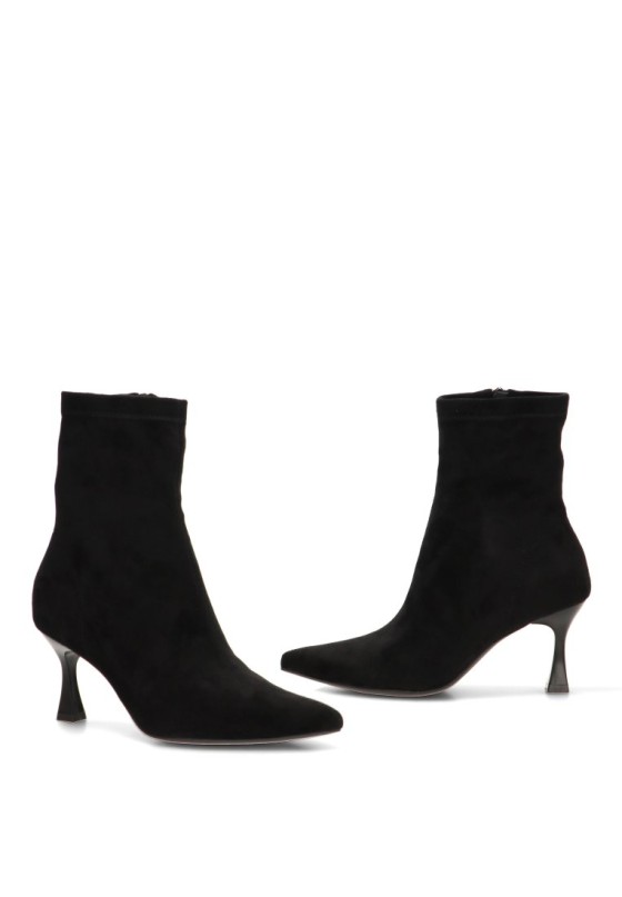 Botín negro antelina con tacón medio para mujer ETIKA 32032