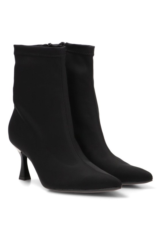 Botín negro lycra para mujer ETIKA 32032 con tacón medio