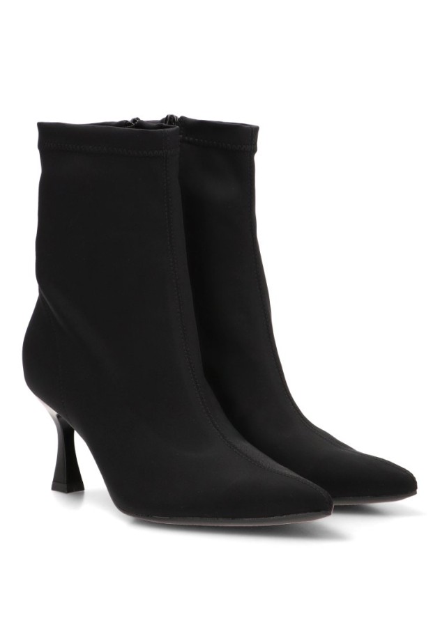 Botín negro lycra para mujer ETIKA 32032 con tacón medio