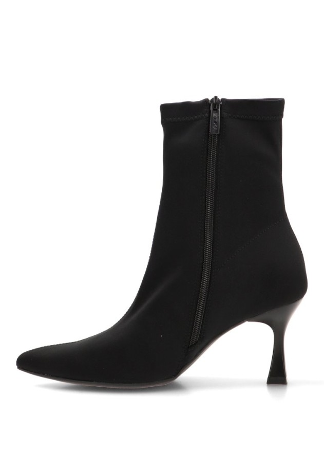 Botín negro lycra para mujer ETIKA 32032 con tacón medio