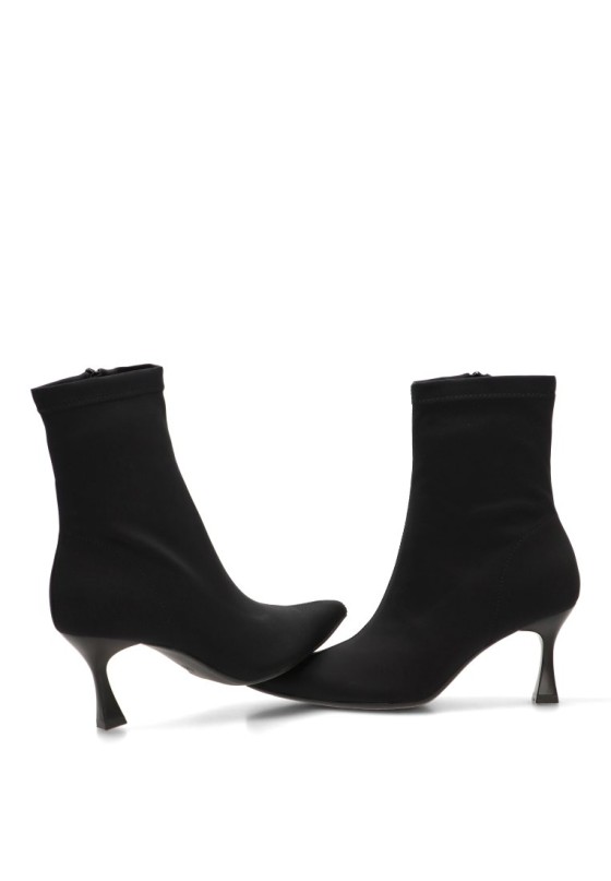 Botín negro lycra para mujer ETIKA 32032 con tacón medio