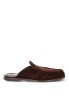 Mocasín textil marrón con suela plana de mujer HO-1376M