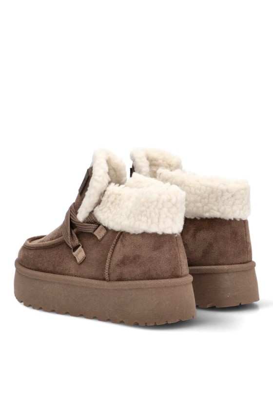 Botín antelina taupe con suela doble para mujer STAY 35-2054