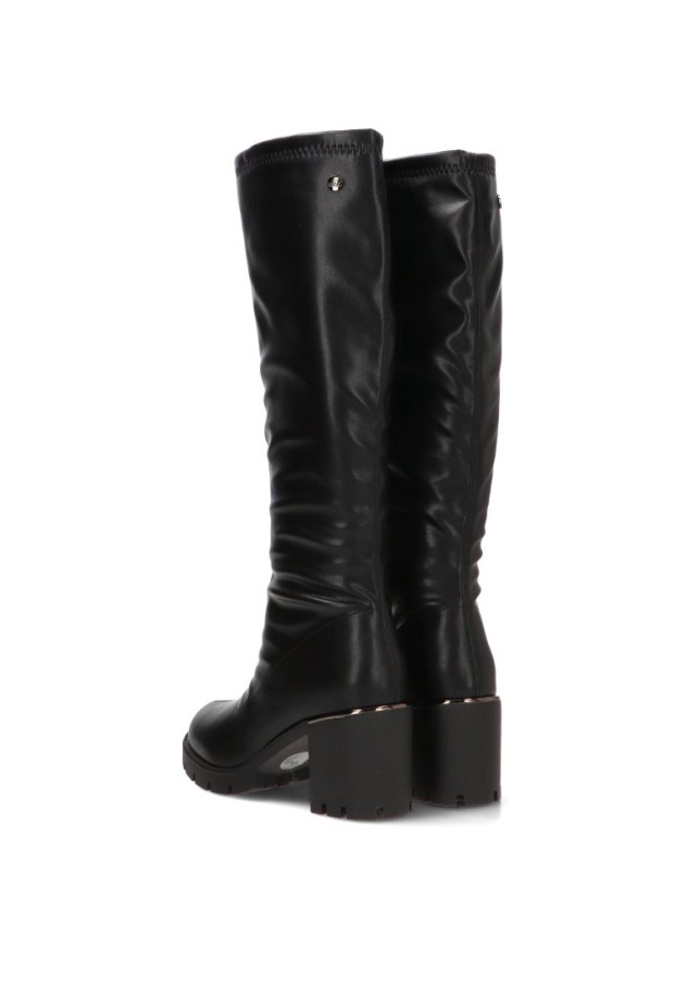Bota negra sintética de mujer ISTERIA 1360 con tacón alto