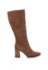Bota taupe de mujer ISTERIA 1337 en antelina y tacón alto