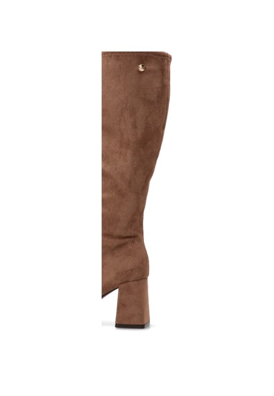 Bota taupe de mujer ISTERIA 1337 en antelina y tacón alto