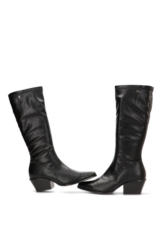 Bota campera negra con tacón medio de mujer ISTERIA 1325