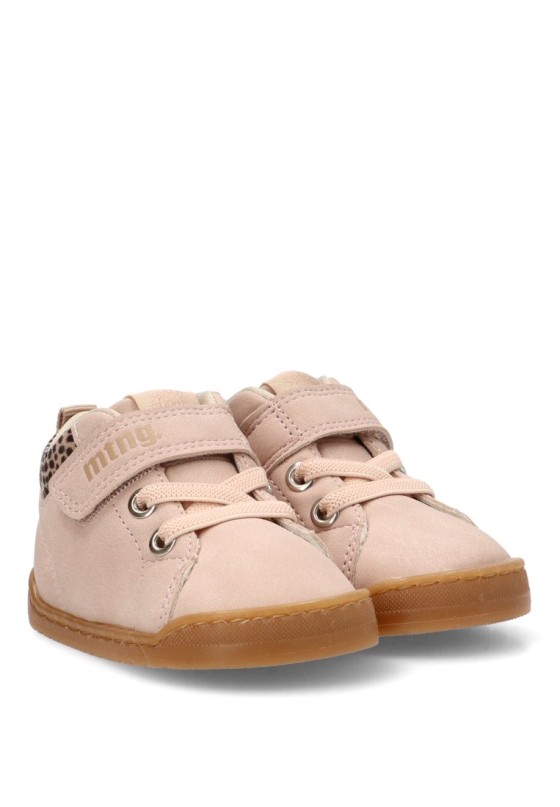 Botín barefoot de niña Mustang Kids 49305 nude con velcro