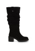 Bota campera de mujer MUSTANG 55971 en antelina negra con tacón medio