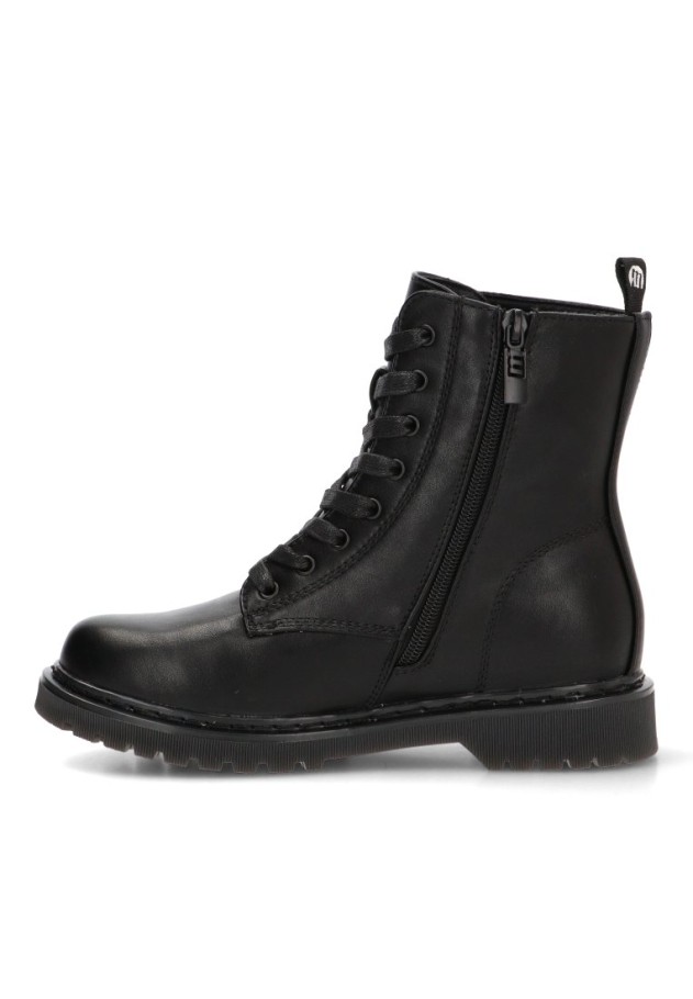 Botín militar negro de mujer MUSTANG 54164 con cremallera