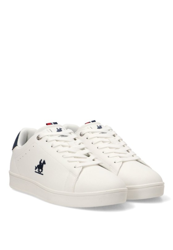 Deportivo blanco con suela plana de hombre US GRAND POLO modelo GPM23185