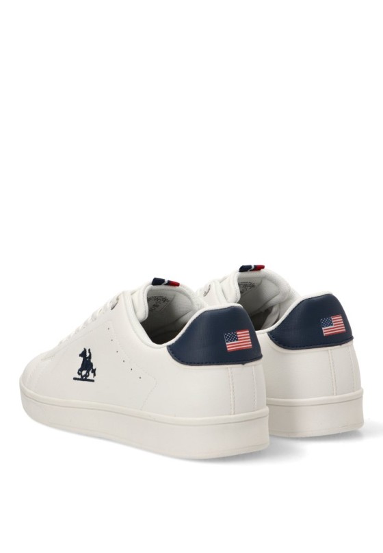 Deportivo blanco con suela plana de hombre US GRAND POLO modelo GPM23185