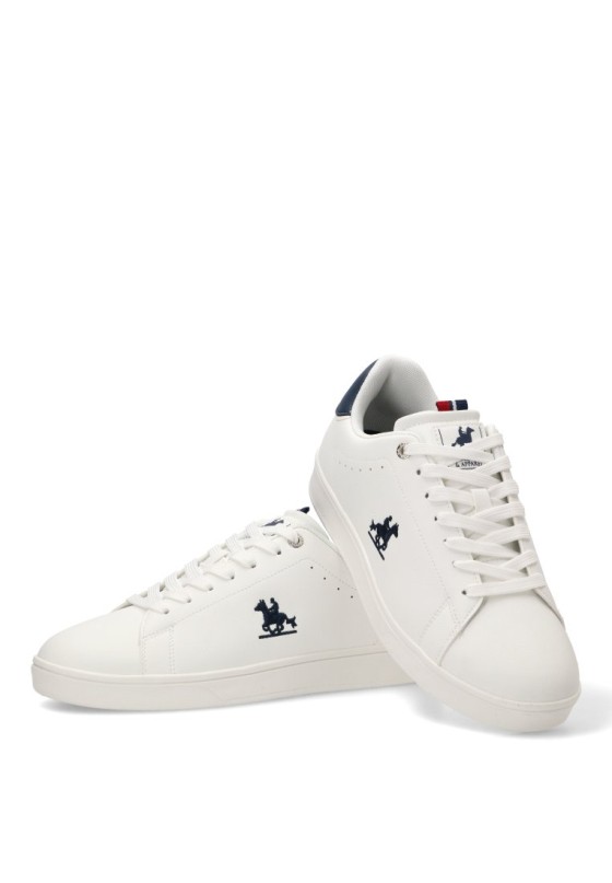 Deportivo blanco con suela plana de hombre US GRAND POLO modelo GPM23185