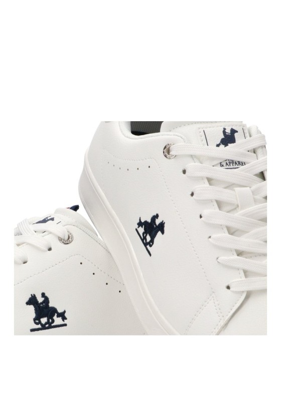 Deportivo blanco con suela plana de hombre US GRAND POLO modelo GPM23185