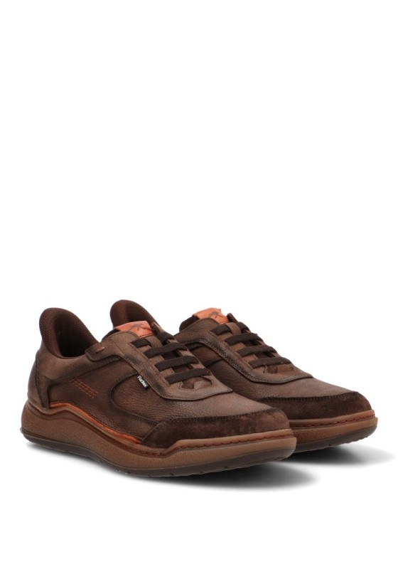 Deportivo de hombre Fluchos F2253 en piel café con suela plana