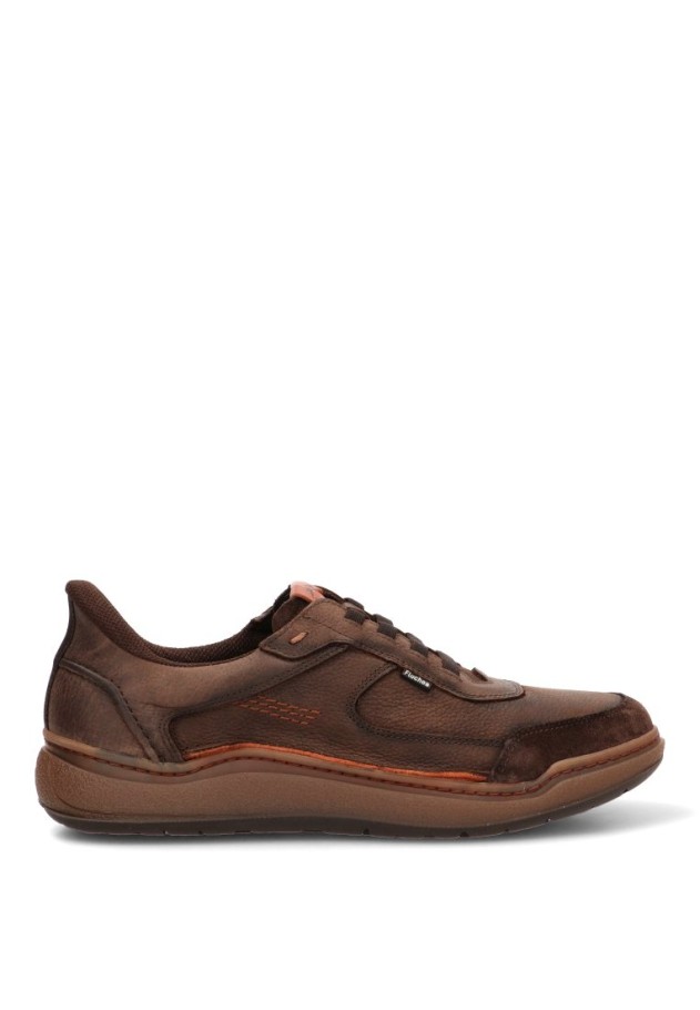 Deportivo de hombre Fluchos F2253 en piel café con suela plana