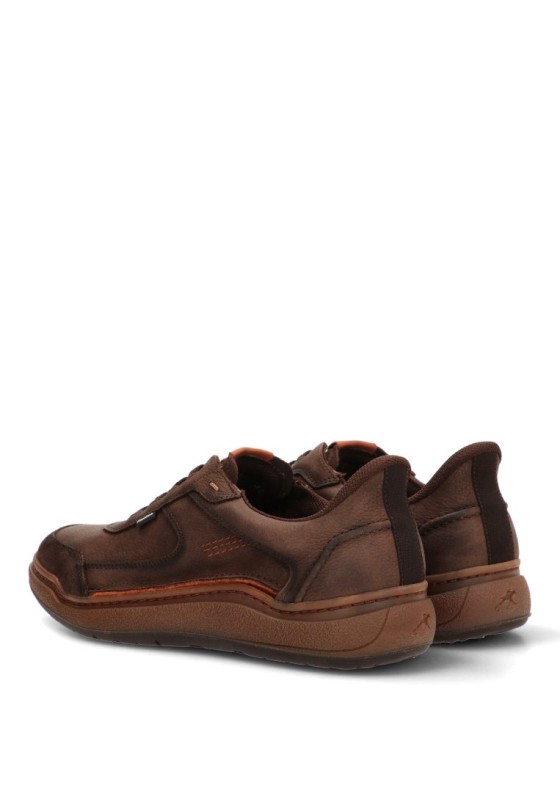 Deportivo de hombre Fluchos F2253 en piel café con suela plana