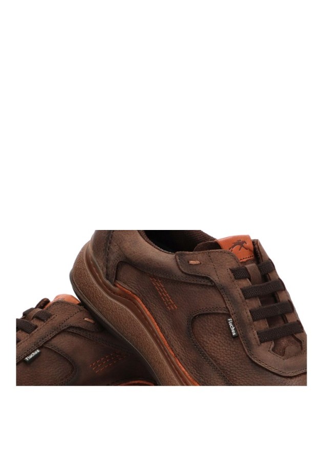 Deportivo de hombre Fluchos F2253 en piel café con suela plana