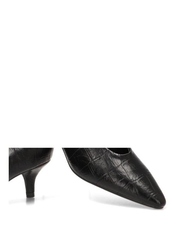 Salón negro sintético con grabado cocodrilo y tacón medio DANGELA DDN31839 para mujer