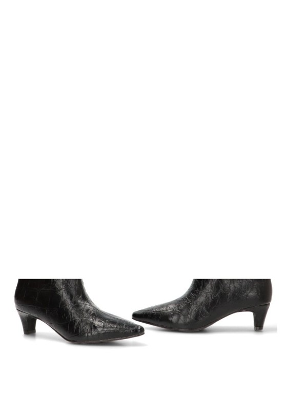 Bota alta negra con tacón medio de mujer DDN31885