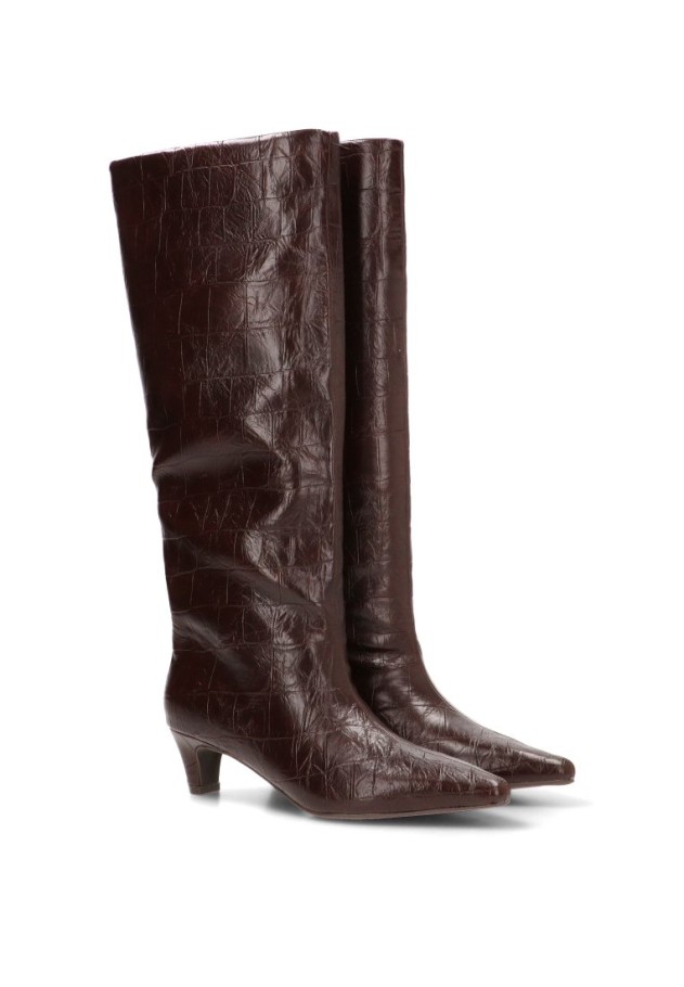 Bota con tacón medio y efecto cocodrilo de mujer DANGELA DDN31885