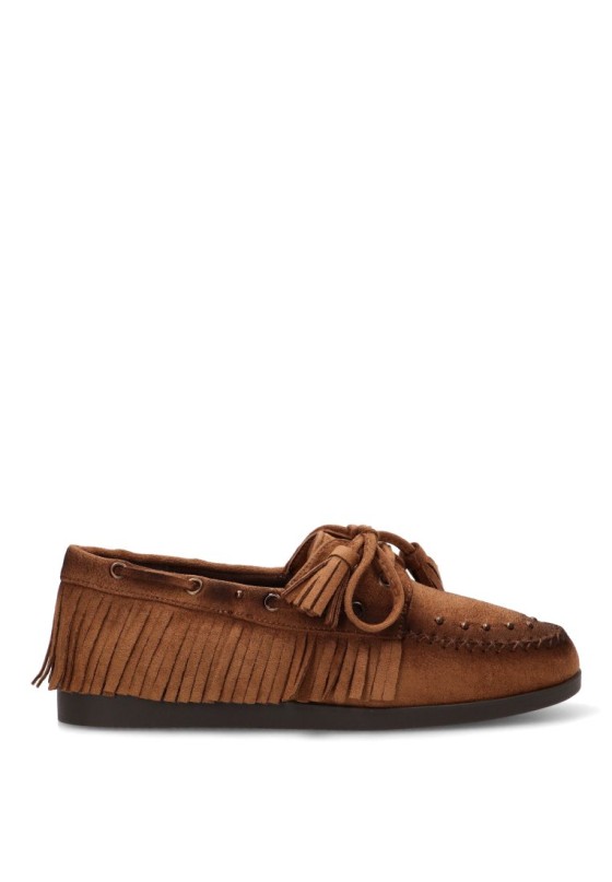 Mocasín de antelina camel para mujer ISTERIA 1283