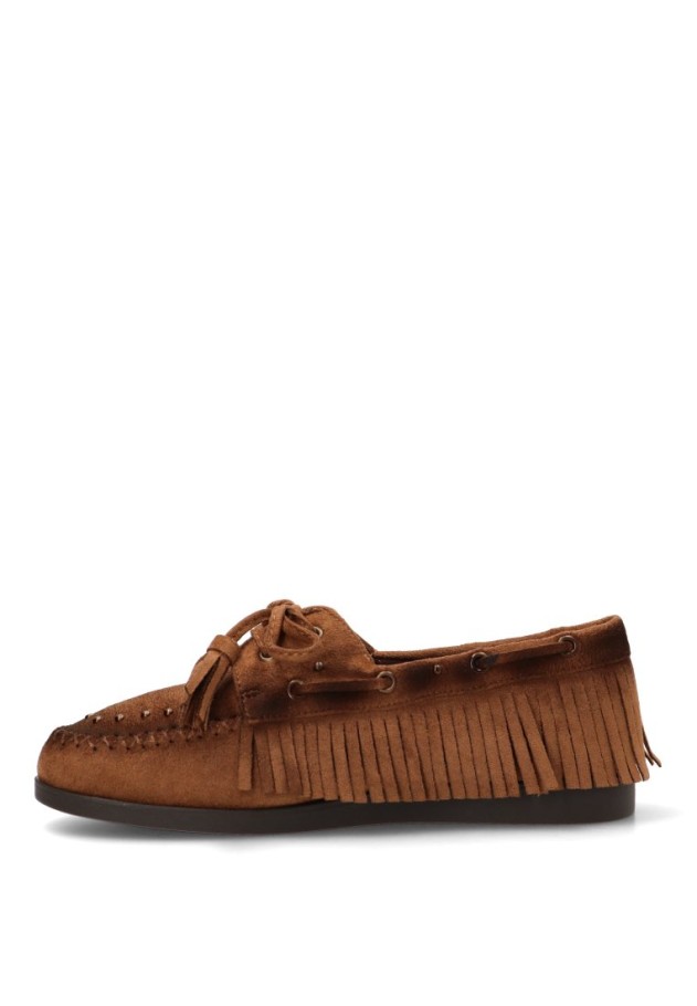 Mocasín de antelina camel para mujer ISTERIA 1283