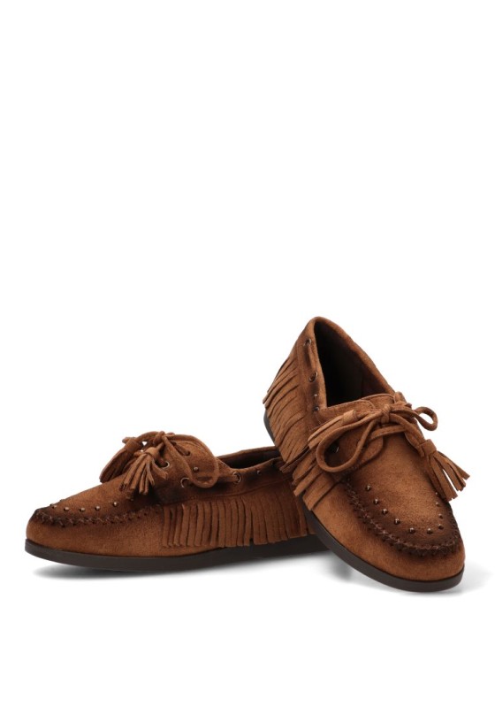 Mocasín de antelina camel para mujer ISTERIA 1283