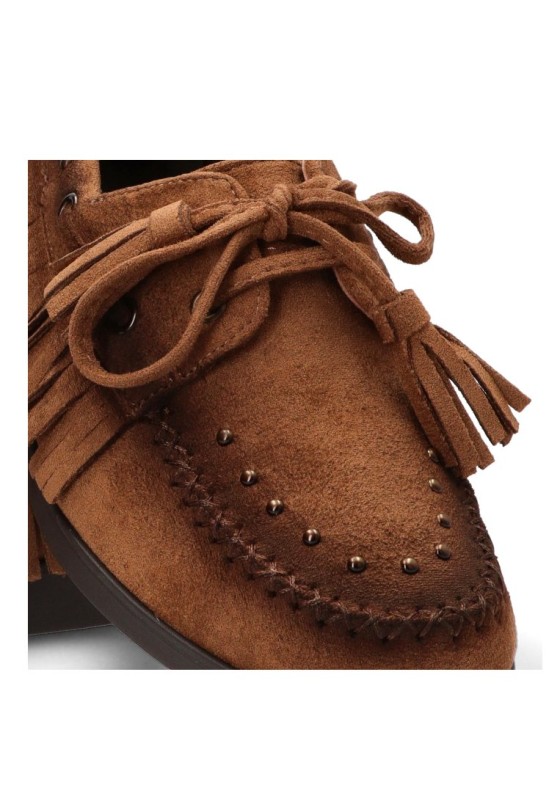 Mocasín de antelina camel para mujer ISTERIA 1283