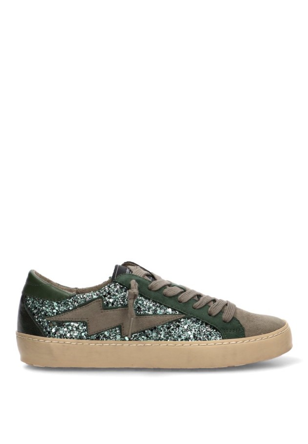 Deportivo verde con glitter de mujer YULIA M6500