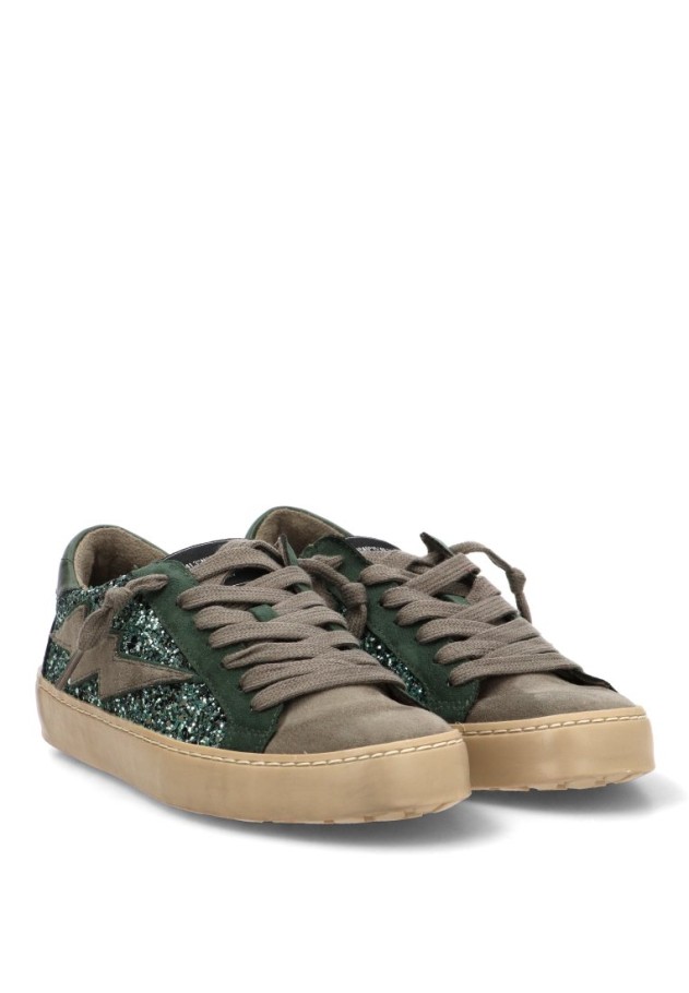 Deportivo verde con glitter de mujer YULIA M6500