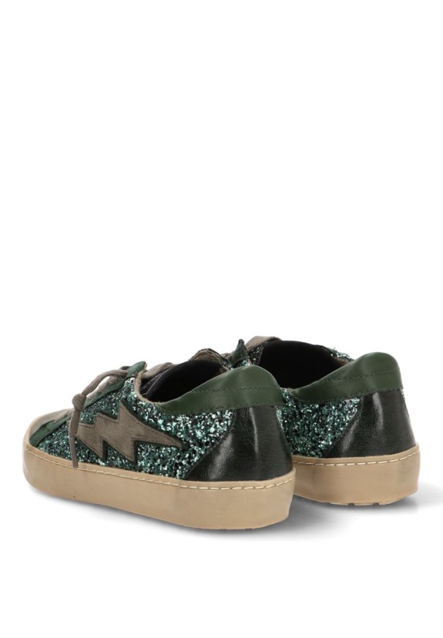 Deportivo verde con glitter de mujer YULIA M6500