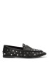 Mocasín M6565 de mujer LUNA TREND en antelina negra con tachuelas y suela plana