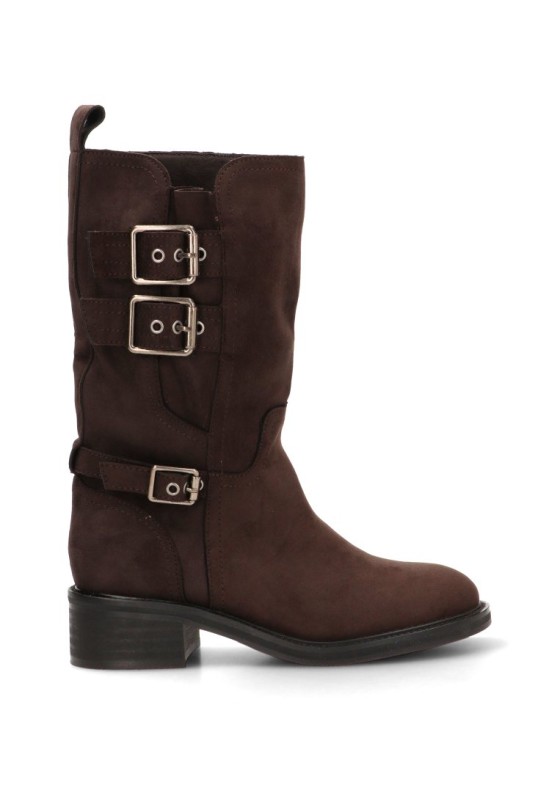 Bota biker antelina café de mujer LUNA TREND M6800