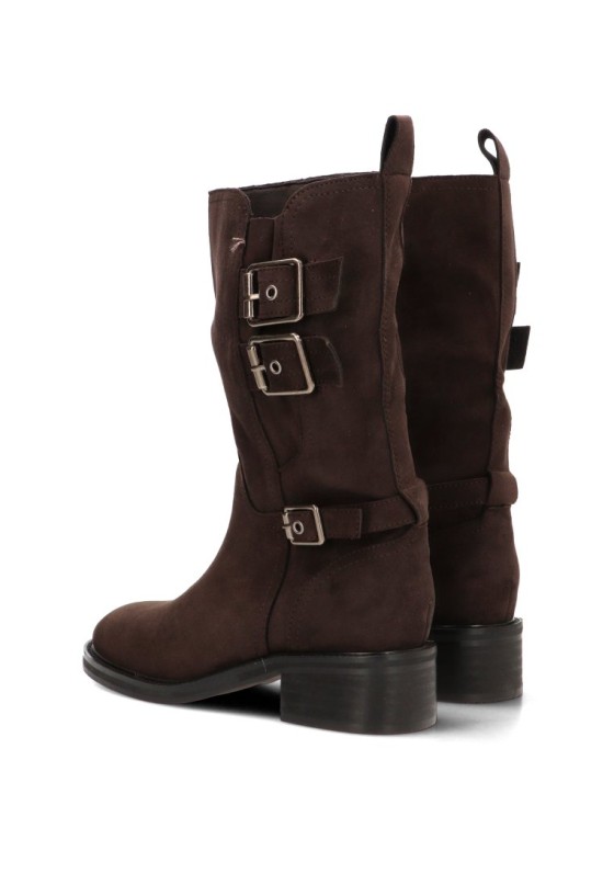 Bota biker antelina café de mujer LUNA TREND M6800