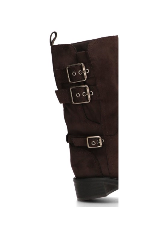 Bota biker antelina café de mujer LUNA TREND M6800