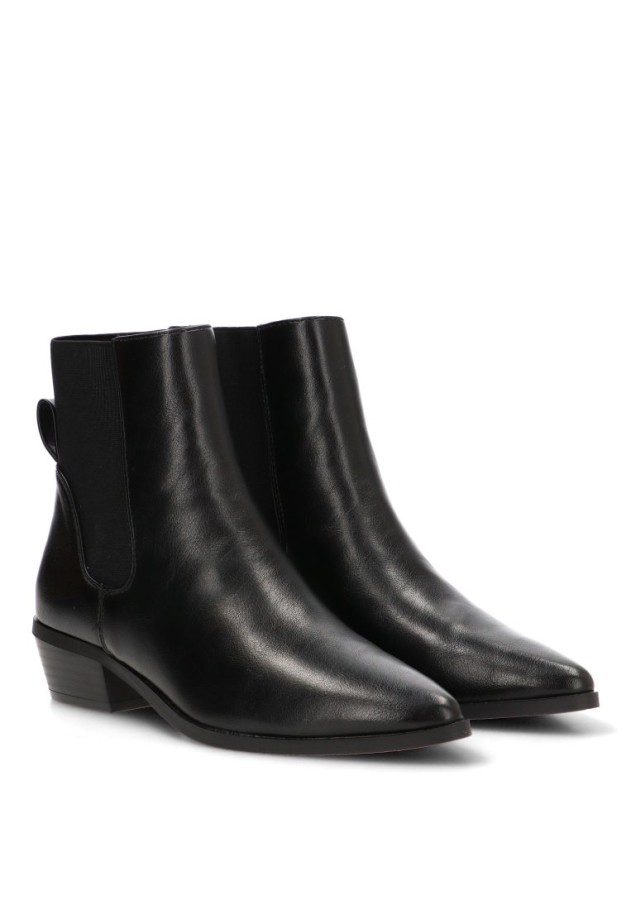 Botín campero textil negro con tacón medio de mujer ETIKA 110562