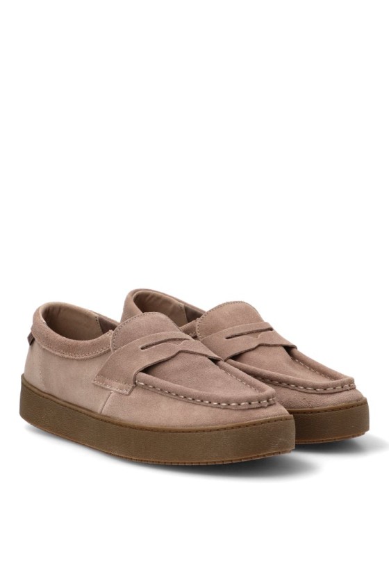 Mocasín con antifaz de piel taupe de hombre XTI 146735