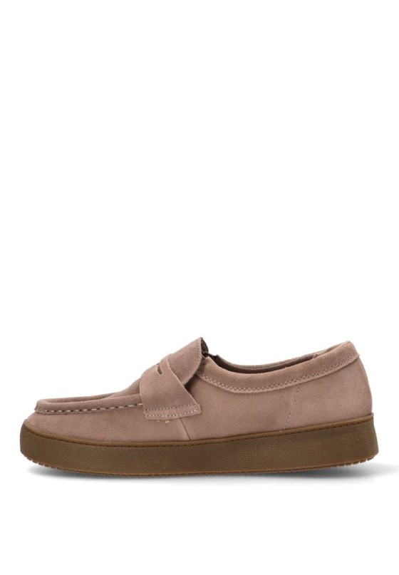 Mocasín con antifaz de piel taupe de hombre XTI 146735