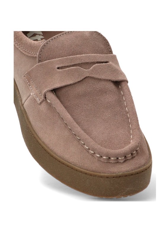 Mocasín con antifaz de piel taupe de hombre XTI 146735