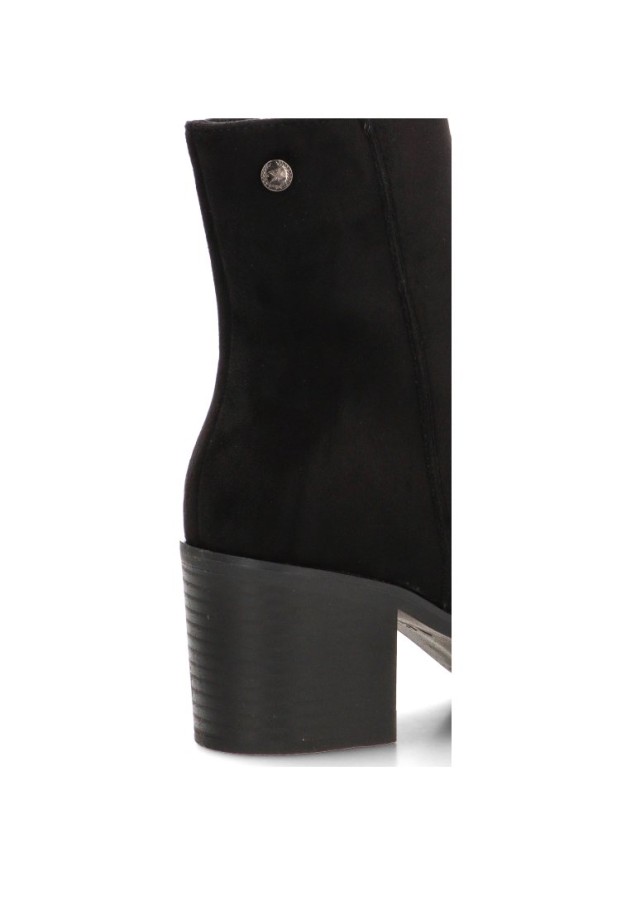 Botín campero negro con tacón medio de mujer XTI 146509