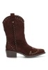 Bota campera de mujer XTI 146477 en antelina marrón con tacón medio